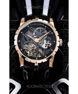 Roger Dubuis Excalibur Spider Flying Tourbillon Skeleton Rose Gold Casing 42MM 1:1 Mirror Swiss Watch