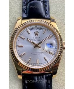 Rolex Day Date Yellow Gold Casing Watch in Steel Dial 36MM - 1:1 Mirror Quality 